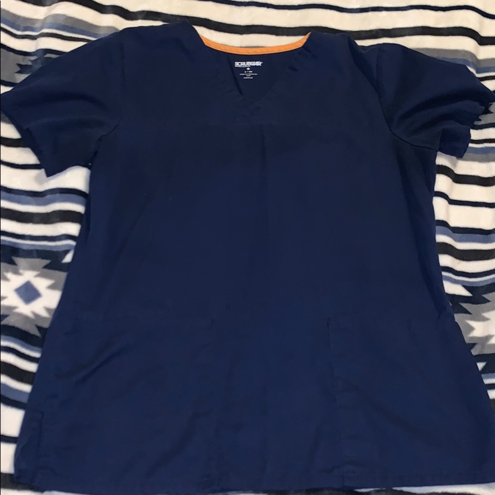 2 scrub star blue scrub top